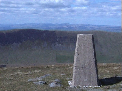 Triangulation point on Crag Hill with Barbon Fell in the immediate background