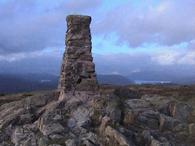 Triangulation point with Coniston Fells visible on the left