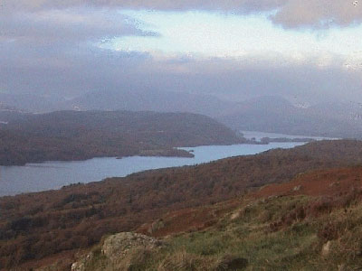 View northwards up Windermere and the Langdales