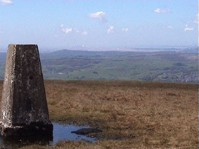 View from the triangulation point on Gragareth looking out to sea