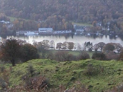 View down to the ferry at Lakeside