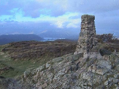 Traingulation point with Windermere in the background