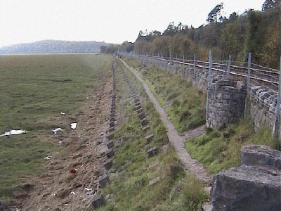 View along the concrete parapet