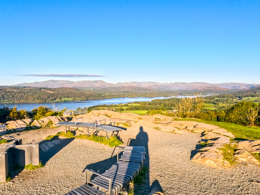 Looking towards Lake Windermere and the Lakeland Fells from Orrest Head summit