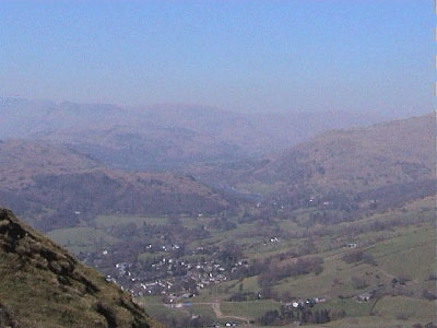 View from the summit - Ambleside, Rydal and the hills beyond