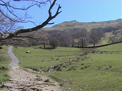 The view back up to Wansfell from the stile