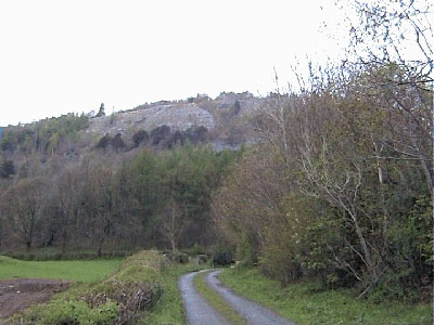 Bend in road with scar behind